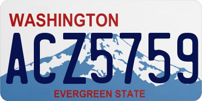 WA license plate ACZ5759