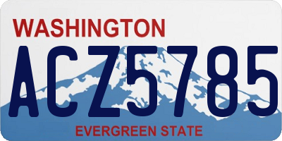 WA license plate ACZ5785