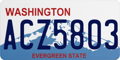 WA license plate ACZ5803