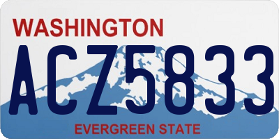 WA license plate ACZ5833