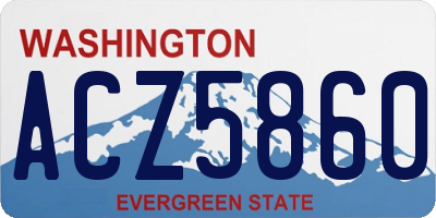 WA license plate ACZ5860