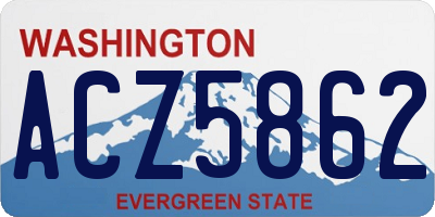 WA license plate ACZ5862