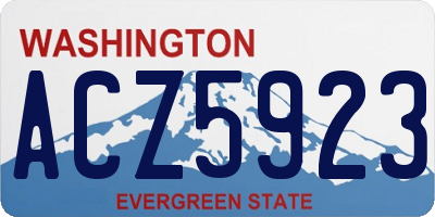 WA license plate ACZ5923