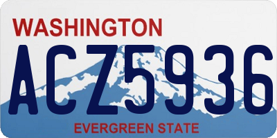 WA license plate ACZ5936
