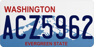 WA license plate ACZ5962