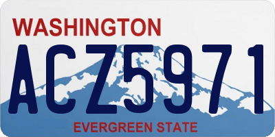 WA license plate ACZ5971