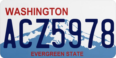 WA license plate ACZ5978