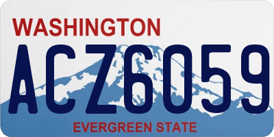 WA license plate ACZ6059
