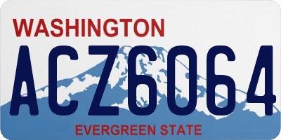 WA license plate ACZ6064