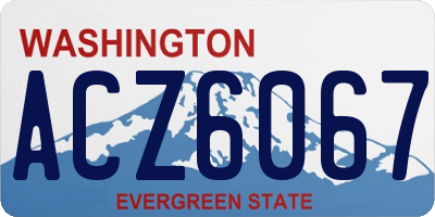 WA license plate ACZ6067
