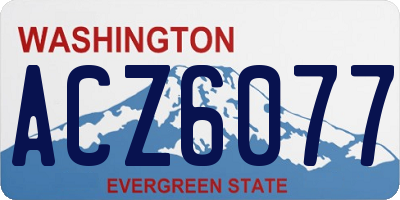 WA license plate ACZ6077