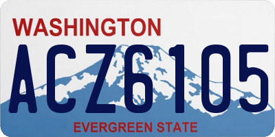 WA license plate ACZ6105