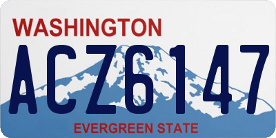 WA license plate ACZ6147