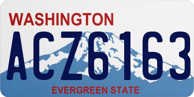 WA license plate ACZ6163