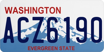 WA license plate ACZ6190