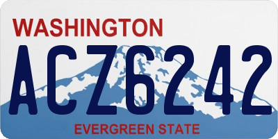 WA license plate ACZ6242