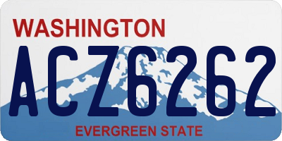WA license plate ACZ6262