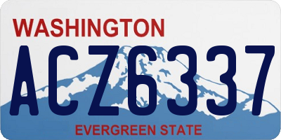 WA license plate ACZ6337