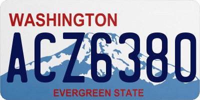 WA license plate ACZ6380