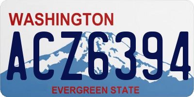 WA license plate ACZ6394
