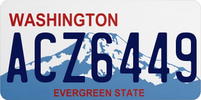 WA license plate ACZ6449