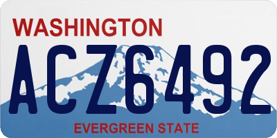 WA license plate ACZ6492