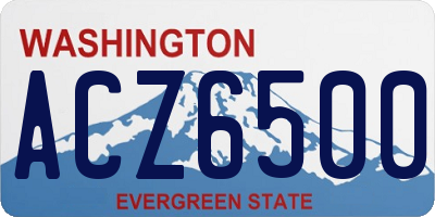 WA license plate ACZ6500