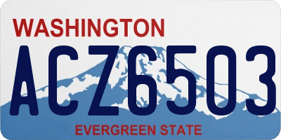 WA license plate ACZ6503