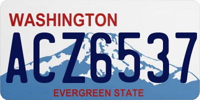 WA license plate ACZ6537