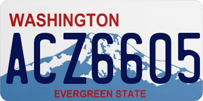 WA license plate ACZ6605