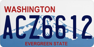 WA license plate ACZ6612