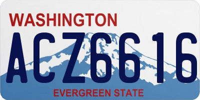 WA license plate ACZ6616