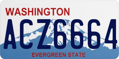 WA license plate ACZ6664