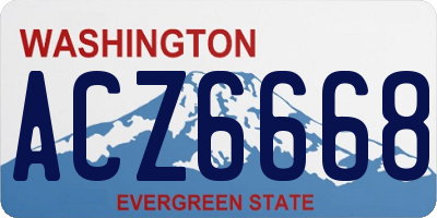 WA license plate ACZ6668