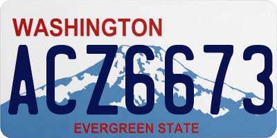WA license plate ACZ6673