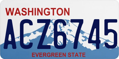 WA license plate ACZ6745