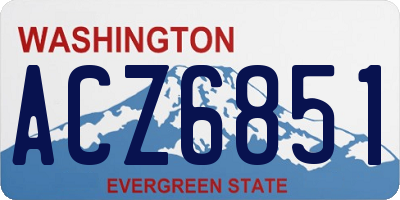 WA license plate ACZ6851
