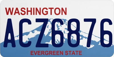 WA license plate ACZ6876