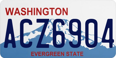 WA license plate ACZ6904