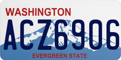 WA license plate ACZ6906