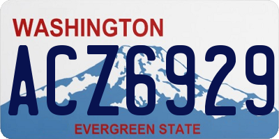 WA license plate ACZ6929