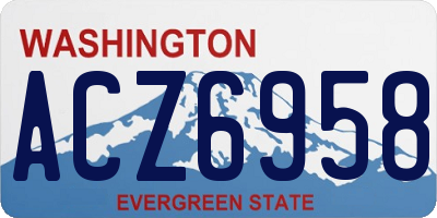 WA license plate ACZ6958