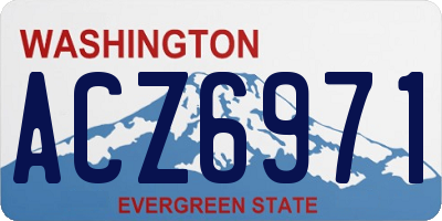 WA license plate ACZ6971