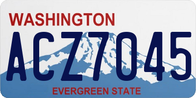 WA license plate ACZ7045