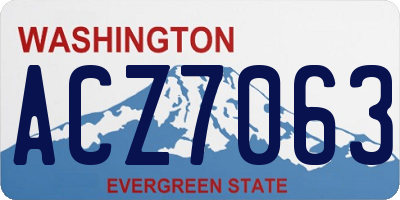 WA license plate ACZ7063