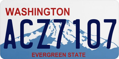 WA license plate ACZ7107