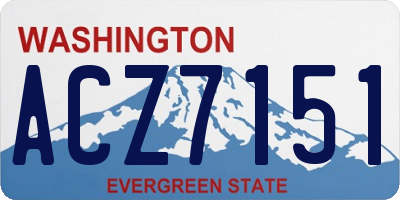 WA license plate ACZ7151
