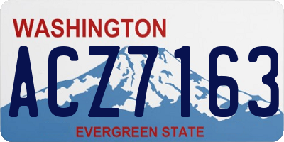 WA license plate ACZ7163