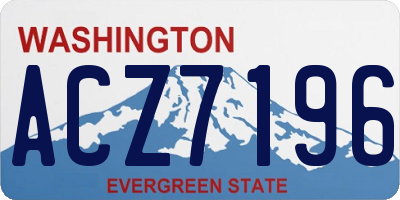 WA license plate ACZ7196