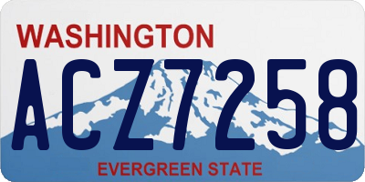 WA license plate ACZ7258